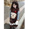 Girls' Autumn Coral Fleece Fur Dress - Cute, Soft, and Fashionable Long Vest for Children.