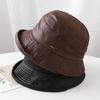 Nouveau chapeau seau en cuir rétro simple personnalité avancée exquise tempérament femmes polyvalent chapeau cloche luxe léger