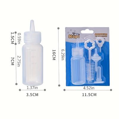 Pet Feeding Bottle Set 4/6 Pcs for Kitten & Puppy with Spare Nipples Tools Ideal for Pet Owners Supplies