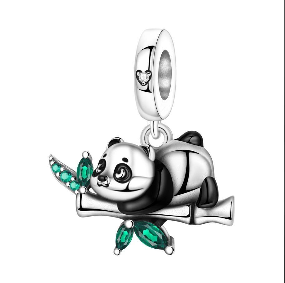 Cute Panda Charm Beads For Bracelet DIY Jewelry Making Accessories Cartoon Pendant Stringing Supplies Craft Parts