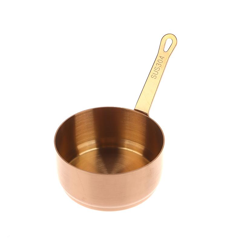 Stainless Steel Heat-resistant Stockpots Mini Sauce Pan Non-Stick Milk Cup With Long Handle Kitchen Gravy Boats Steak Sauce Cup