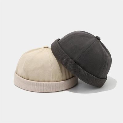Spring and Summer Cotton Solid Docker Cap Brimless Hat Skullies Beanie Hats Landlord Sailor Cap Men and Women 40