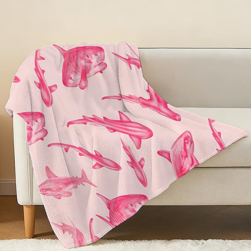 Lightweight Flannel Throw Blanket, Soft Warm Cozy Pink Fresh Design for Home, Christmas & Halloween