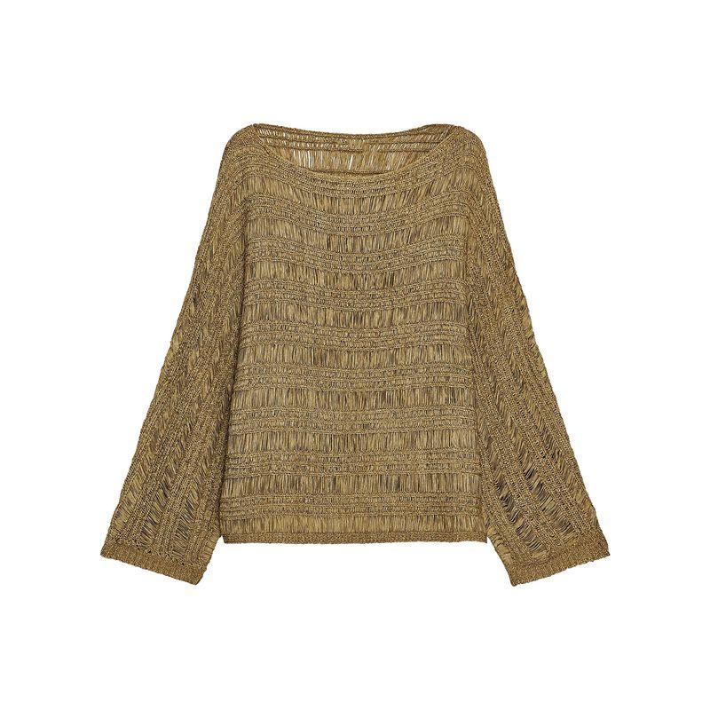 Zaprha 2025 Autumn New Casual and Comfortable Lace Collar Long Sleeve Over Fit Knit 3646101