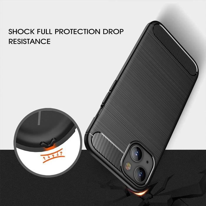 Coque de protection - Silicone - iPhone 14 - Matte Noir Chic - Souple - Accès complet aux fonctions