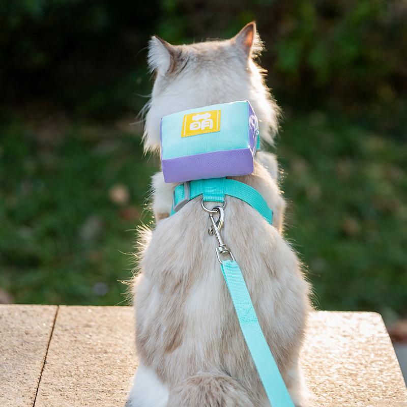 

Four Seasons Pet Traction Rope Grid Breathable Vest Type Anti-Break Free Chest Strap Puppy Dog Rope Chain Going Out Cat Rope S (recommended weight within 3.5 kg)