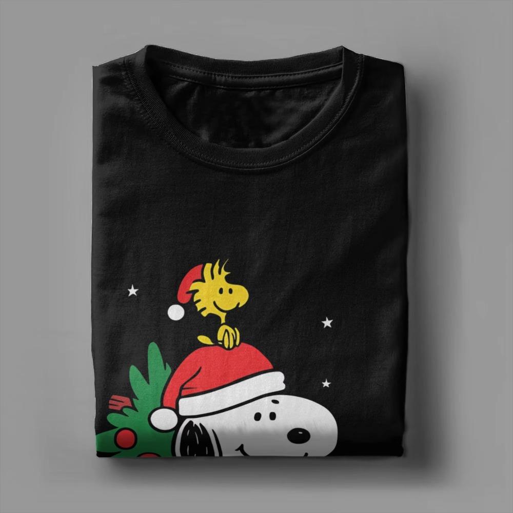 Snoopys Christmas 2025 Snow Winter Tshirt Unisex Women T Shirts Tee Snoopys Marry Christmas Graphic Tshirt Clothing Cotton