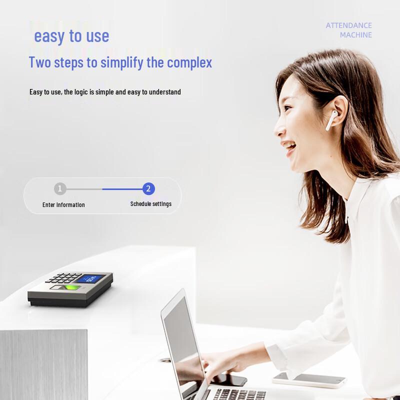 Deli 14060 Fingerprint Time Attendance Machine CN plug (adapter included)