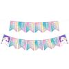 Unicorn Macaron Gradient "HIP HIP HOORAY" Birthday Banner Decoration Supplies