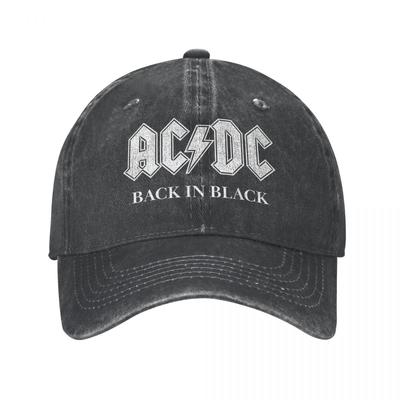 AC-DC Back In Black Berretto da baseball unisex Cappellino lavato invecchiato Cappello snapback da golf da corsa all'aperto