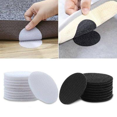 10 Stück runde Teppich-Eckengreifer mit Haken und Schlaufe, Anti-Rutsch-Greifer, rutschfeste Matte, Anti-Rutsch-Aufkleber für Hartholzböden, Teppiche