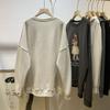 Sweatshirt for Women Oversize Fleece Thickened Loose Round Neck Casual Cartoon Pullover Long Sleeve Winter Sweatshirt Top