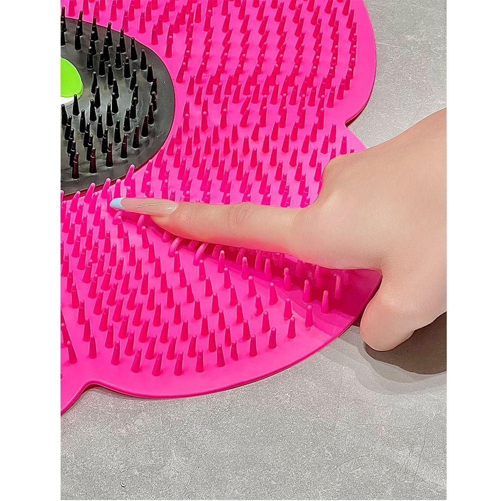 Suction Cup Silicone Bath Foot Brush Non-Skid Bath Back Cleaner Portable Foot Rubbing Board  Home