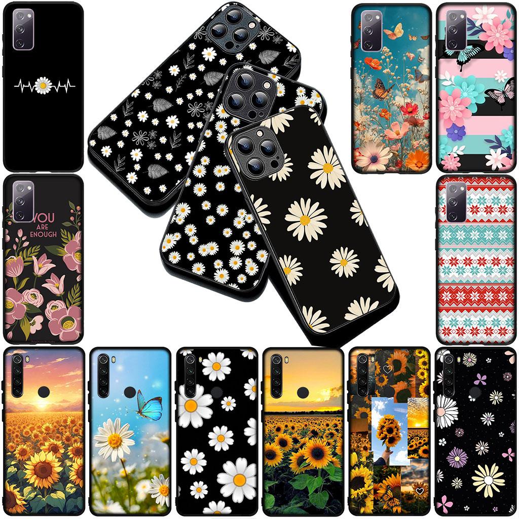 Phone Cover for Samsung Galaxy S25 S24 S23 FE Ultra Plus S7 Edge S25+ S23+ A56 5G Soft Case Sunflower Fresh Little Daisy Flower