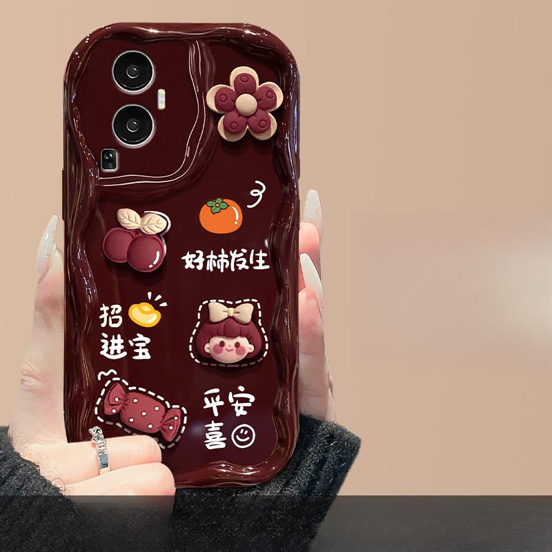 Applicable To Opporeno10/9/8pro+mobile Phone Case Findx6 Flower Girl Doll Lanyard A53/72 Silicone