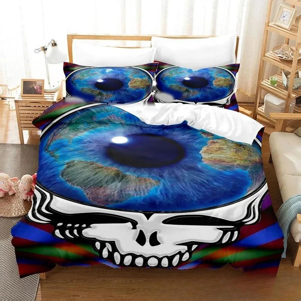 Fashion Rock Band G-Grateful Dead Bedding Set Cute Quilt Cover Bed Cover With Pillowcase Twin Single Queen King Size Boys Adults