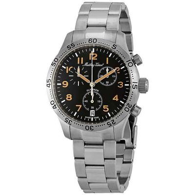 Type 21 Flyback Chronograph Edelstahl schwarzes Zifferblatt Quarz H1821CHANO Herrenuhr
