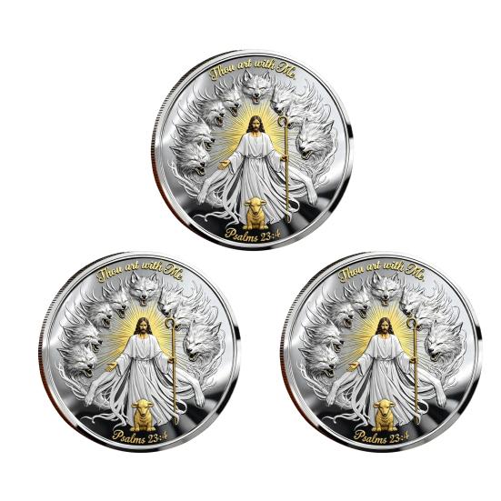 1/2/3/5 st Kristna Jesus Utmaningsmynt Dubbelsidigt Krigare Riddare Bön Tro Token Dekoration Samlare Historiker Souvenirmynt Religiös Gåva