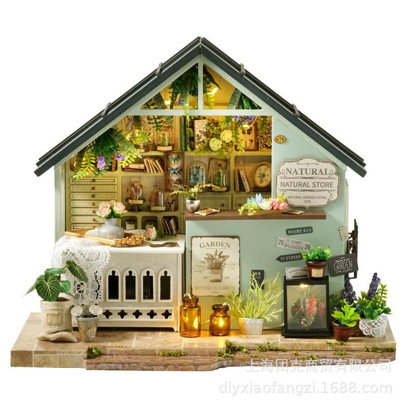 Wooden DIY Miniature House Kit - Baking Room Plant Studio Model Adults 15