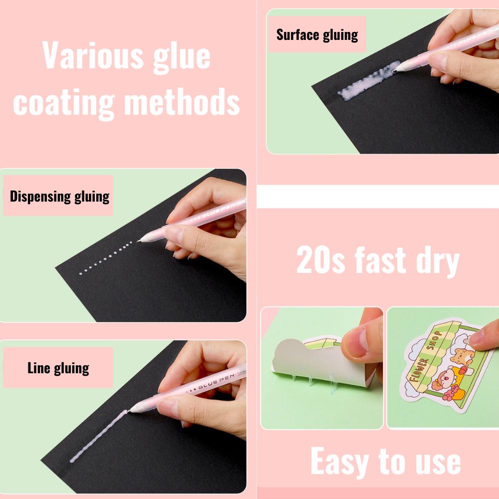 Candy Color Glue Pen Handbook Dispensing Pen Quick-drying Dot Gule Stick Diy High Viscosity Glue School Office Supplies