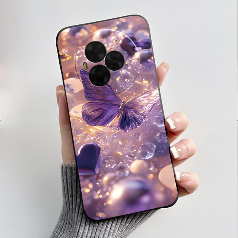 Printing Pattern Case For TCL Nxtpaper 60 Ultra Soft Silicone Black Shell Cover Cute Flower Cartoon Casing