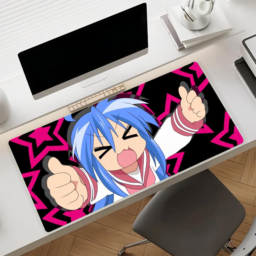 Игровой коврик для мыши Аниме Lucky Star Нескользящий Зафиксированный край Настольный коврик Аксессуары для ПК и ноутбуков Резиновый Офисный Клавиатура Большой Игровой XXL ковер SBD400x800x2mm