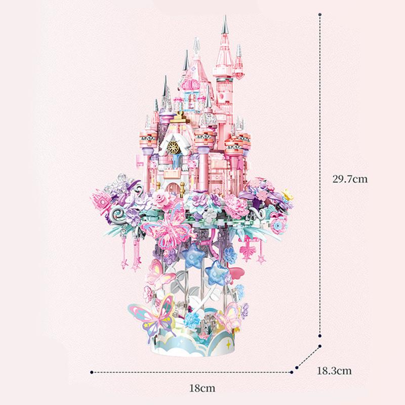 Non-Toxic Sembo 822Pcs Flower Castle Assemblage Building Blocks Architecture Models Home Decorations Ornaments Gifts For Children Kids Toys
