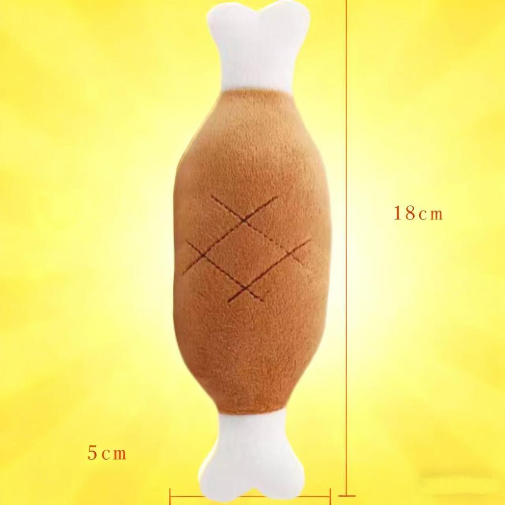 Pet cat and dog plush squeaky toy cute carrot toy chicken leg toy plush teething chew-resistant boredom relief self-play toy