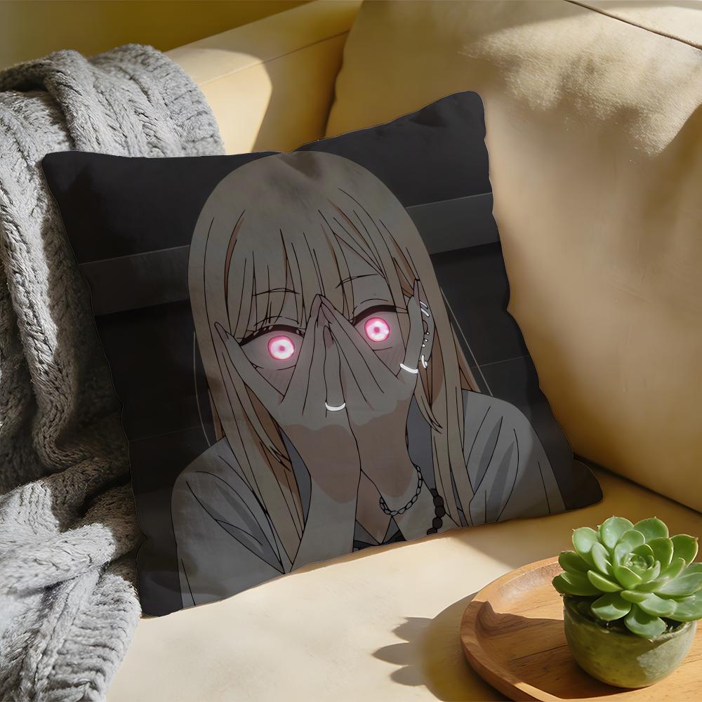 Cushion Cover Washed Linen Soft Breathable Decorative Case for Sofa Home Pillow Cover My DDress Up Darling Anime