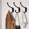 10 Pcs Bathroom Bedroom Coat Single Hook Towel Hanger Holder Black Wall Clothes Hook Wall Mounted Dual Coat Hook Rack