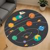 1pc Space Planets Round Chair Mat Area Rug - Non-Slip, Floor Mat for Office, Bedroom, and Indoor Decor C1125113