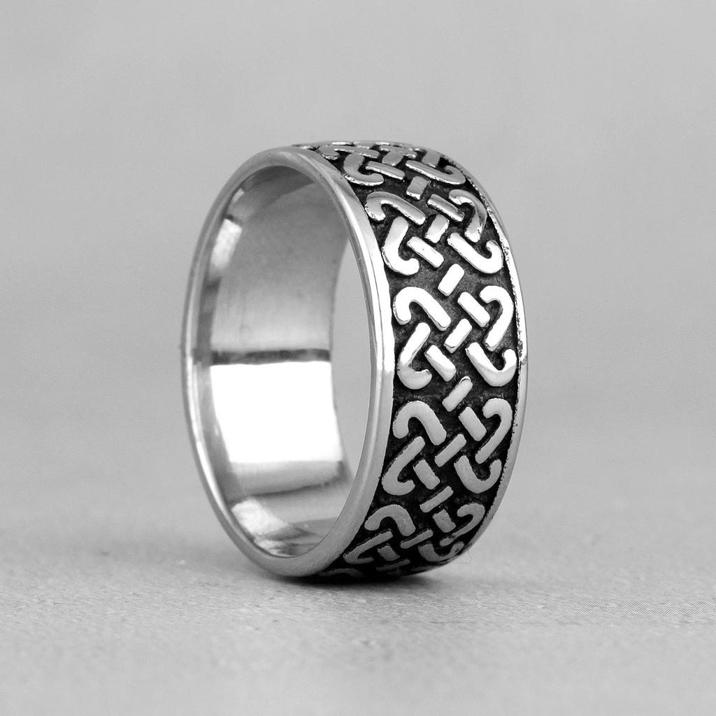 Viking Celtic Knot Symbols Weave Stainless Steel Mens Women Rings Simple for Girl Boyfriend Jewelry Creativity Gift Wholesale 3
