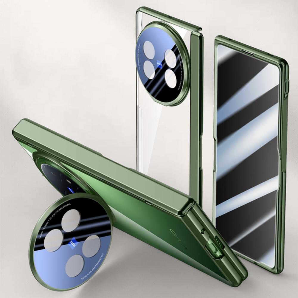 For vivo X Fold5 5G Case PC+Acrylic Phone Cover with Anti-Peep Screen Protector,Lens Kickstand