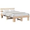Natural Wooden Bed Frame with Headboard 140 X 190 Cm Solid Pine Wood