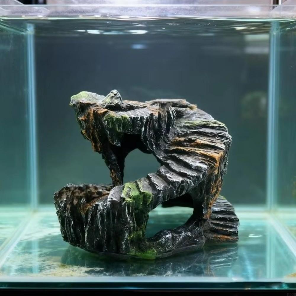 Non-Toxic Turtle Basking Platform Resin Reptile Hiding Cave Artificial Rock Cave  Reptile Habitats