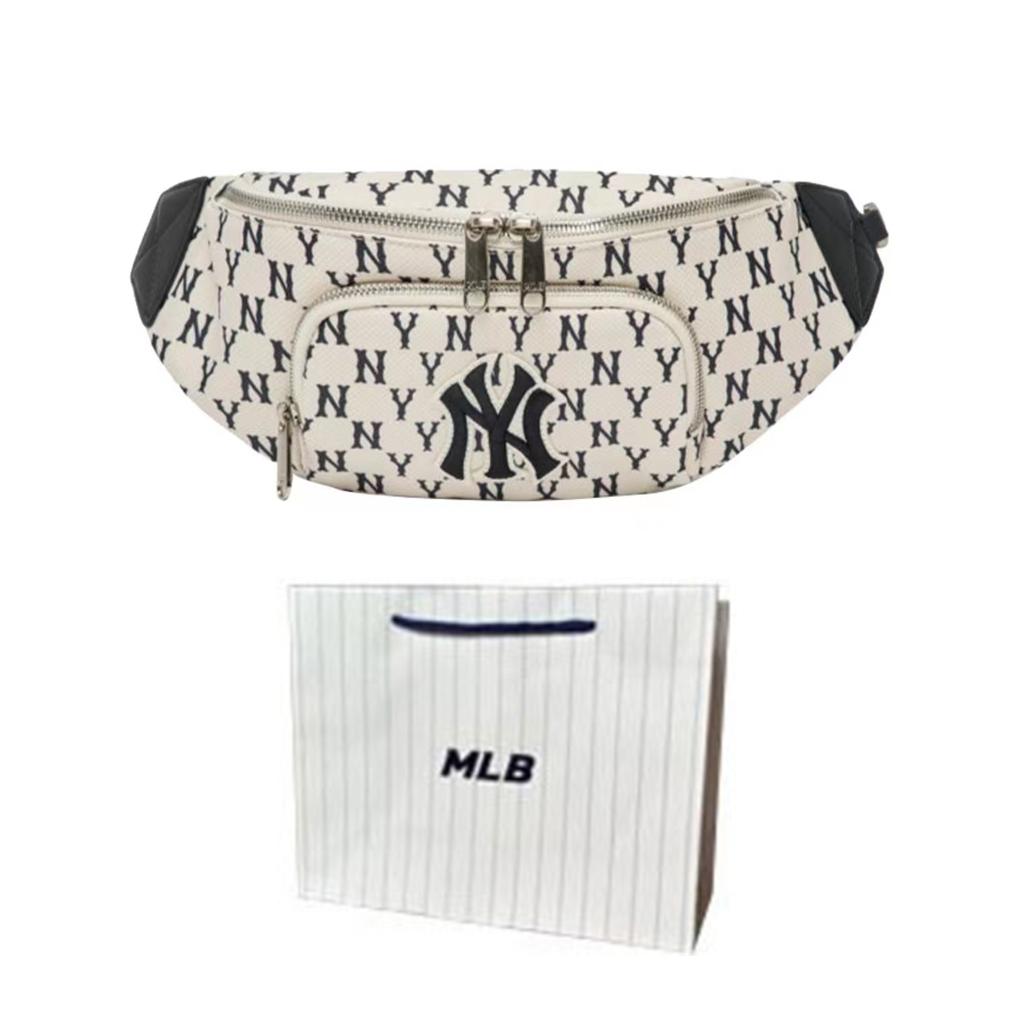 New MLB Monogram Collection Polyester Combo Bag Fanny Pack Regular Unisex Black White 3AHSM012N-50CRD