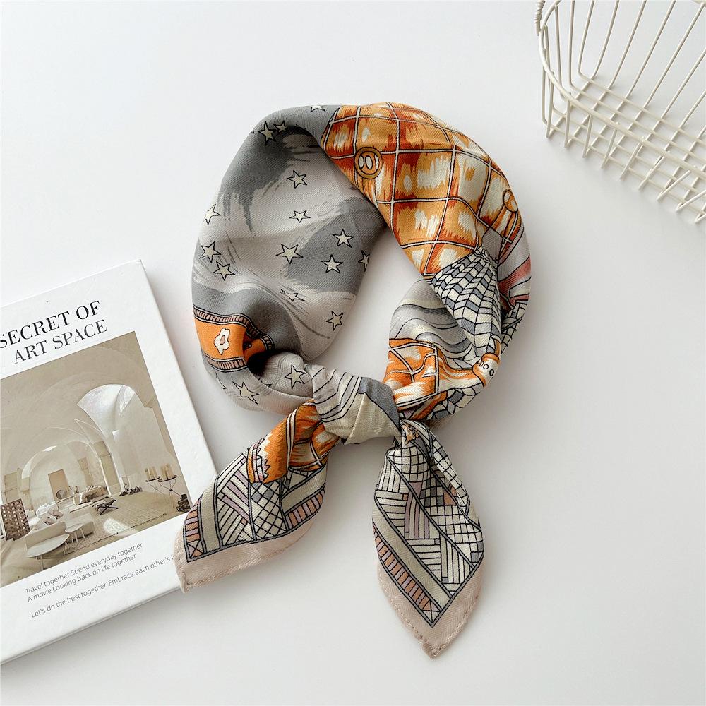 Versatile Women's Silk Cotton Linen Scarf: Fashionable Square Neck Accessory for Spring to Autumn