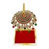 Metal Umbrella Chhatra with Hanging Crystals for God Idol, Car Dashboard/Office Desk/Table/Home Decor Showpiece