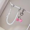 1/2Pcs  Pearl Cherry Lace Keychain Chain Bag Charm Braided Rope Fashionable Keychains For Backpack Pendant Accessories