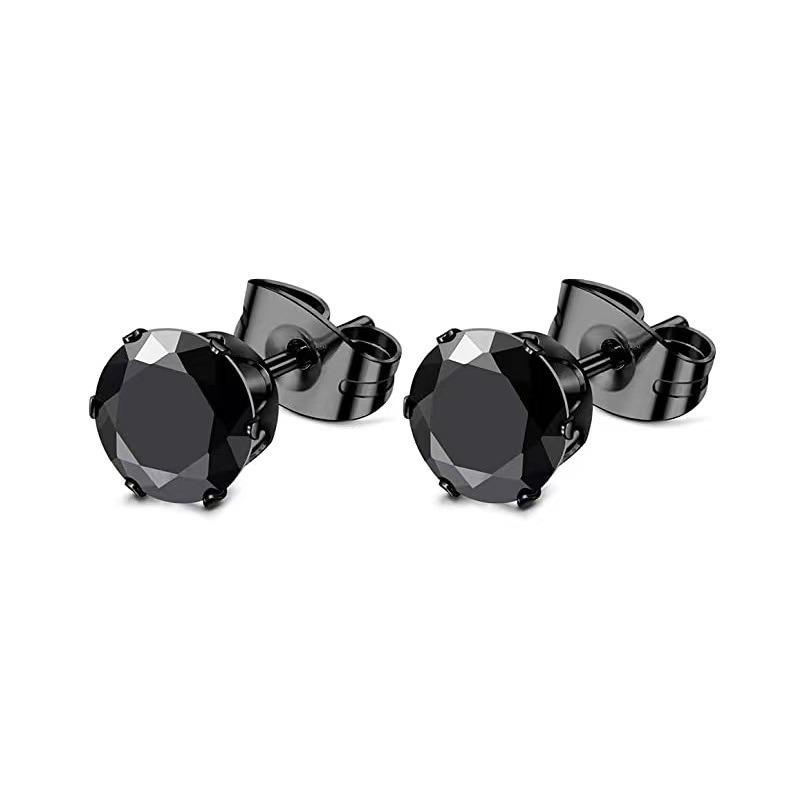 16 Pairs of Men's Earrings Set Black Stainless Steel Pendant Earrings Trend Piercing Jewelry