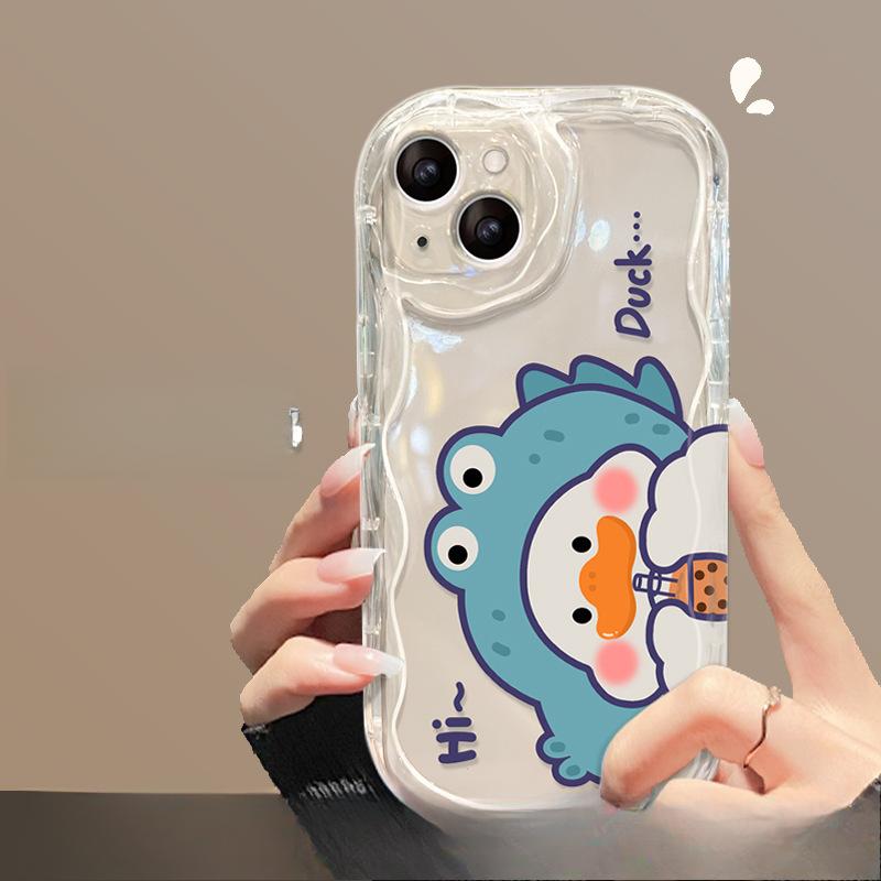 Applicable To Apple 16promax Mobile Phone Case IPhone 15 Cute Cartoon Duck 13//11/12 Transparent Silicone 14