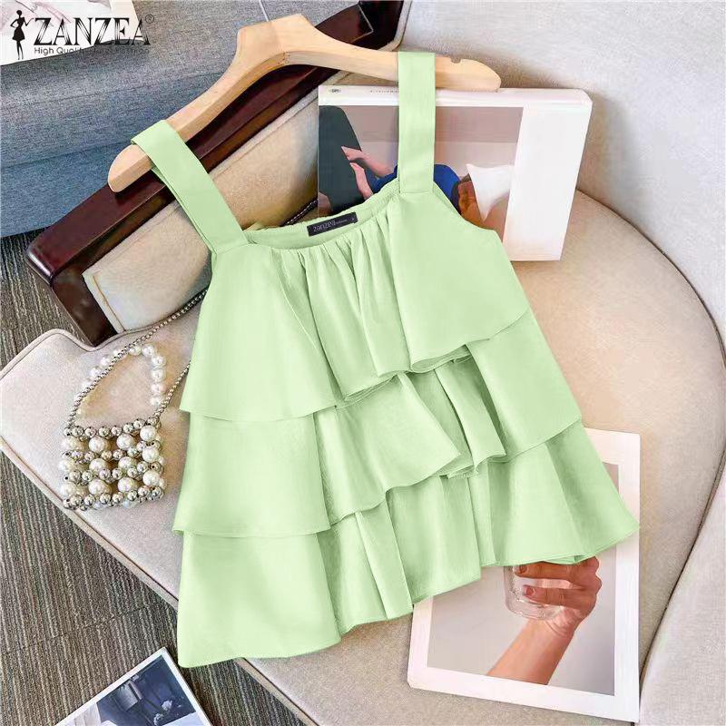 

ZANZEA Женские повседневные однотонные свободные майки трапециевидной формы с открытыми плечами и оборками S белый