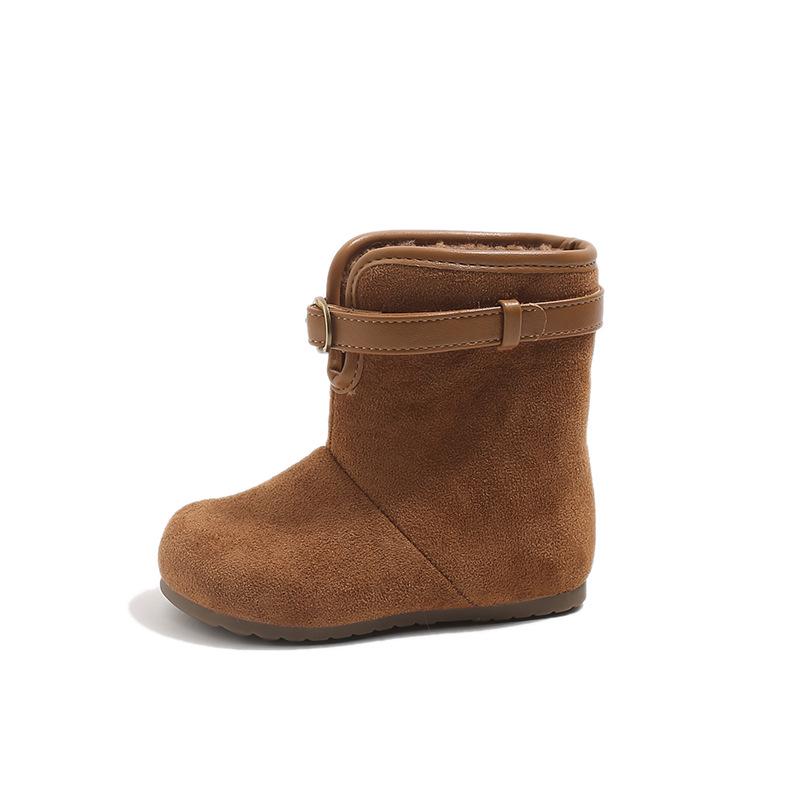 Children's Suede Snow Boots: Plush, Warm Winter Shoes for Boys and Girls