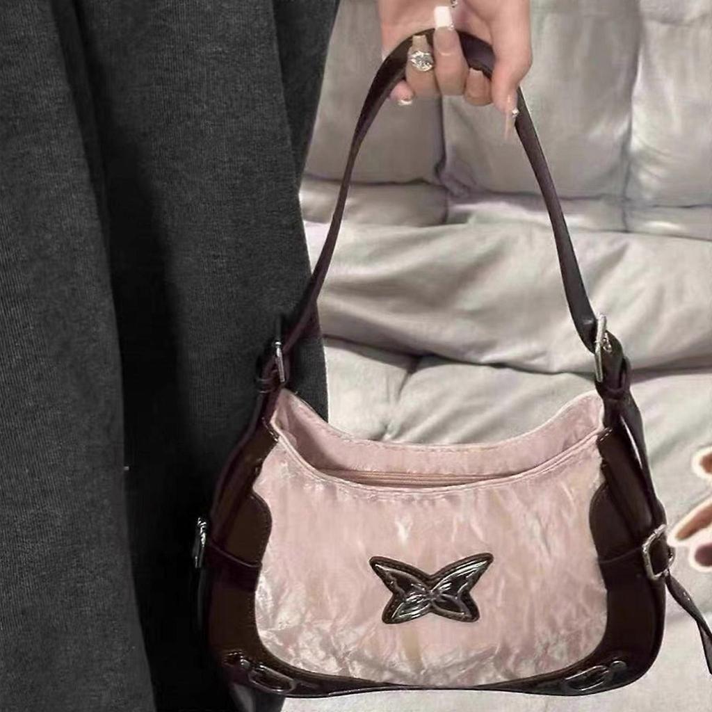 Fashionable Armpit Bag PU Leather Handbag with Butterfly Pattern Unique Shoulder Bag for Women and Girls