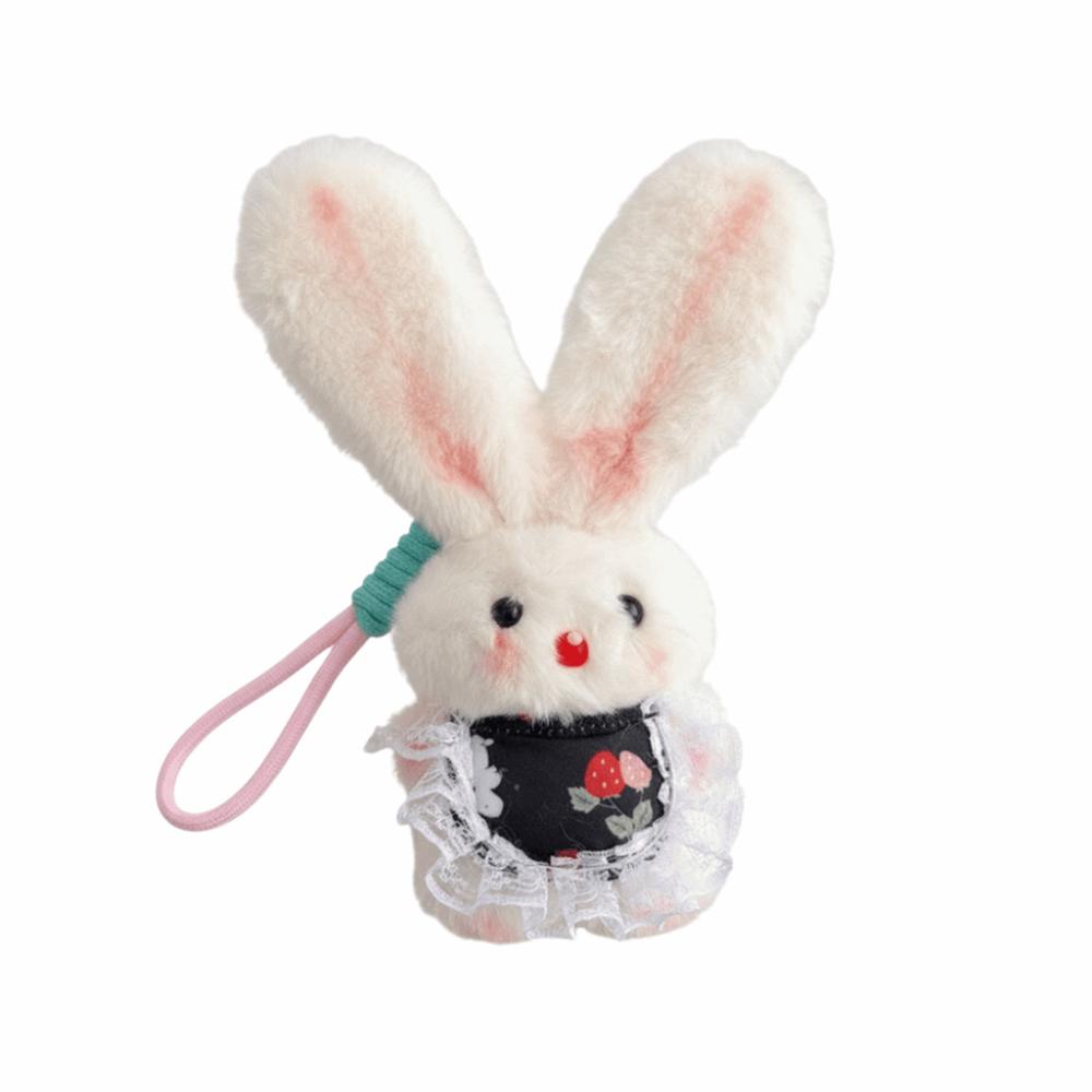 Cartoon Design Plush Rabbit Keychain Cute Long-eared Rabbit Pendant Stuffed Keyring  Couple Items
