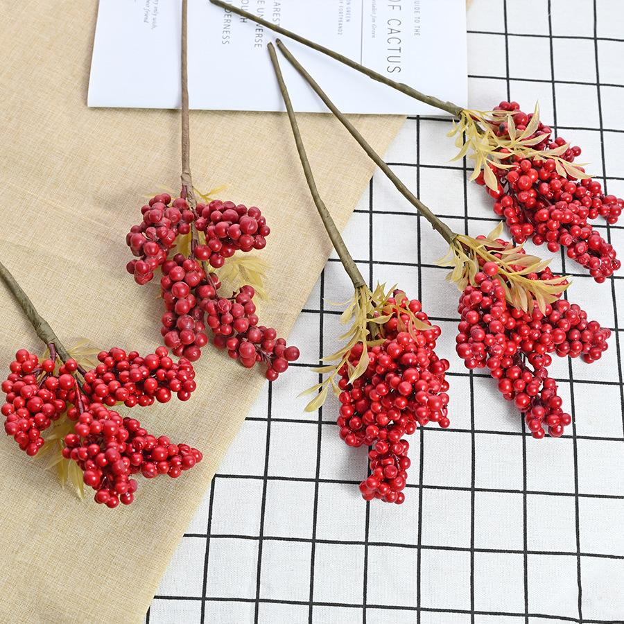 Red Berry Small Olive Branch Simulation Flower Arrangement Home Christmas Interior Decoration Flowers