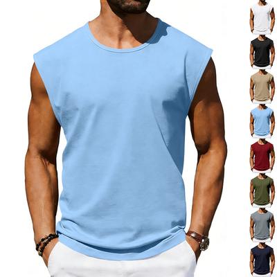 Mouwloos T-shirt, heren sportvest, losvallend casual vest, trendy trainings- en gymtop voor heren