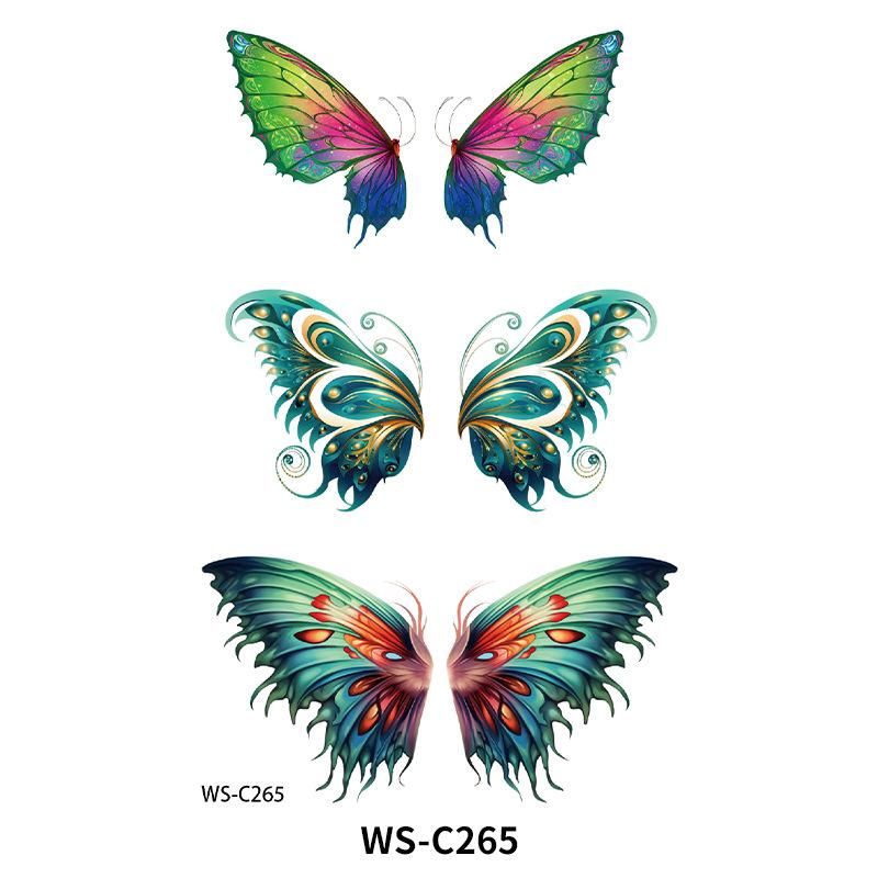 New Colored Butterfly Ins Style Tattoo Stickers Waterproof Arm Advanced Stage Performance Makeup Face