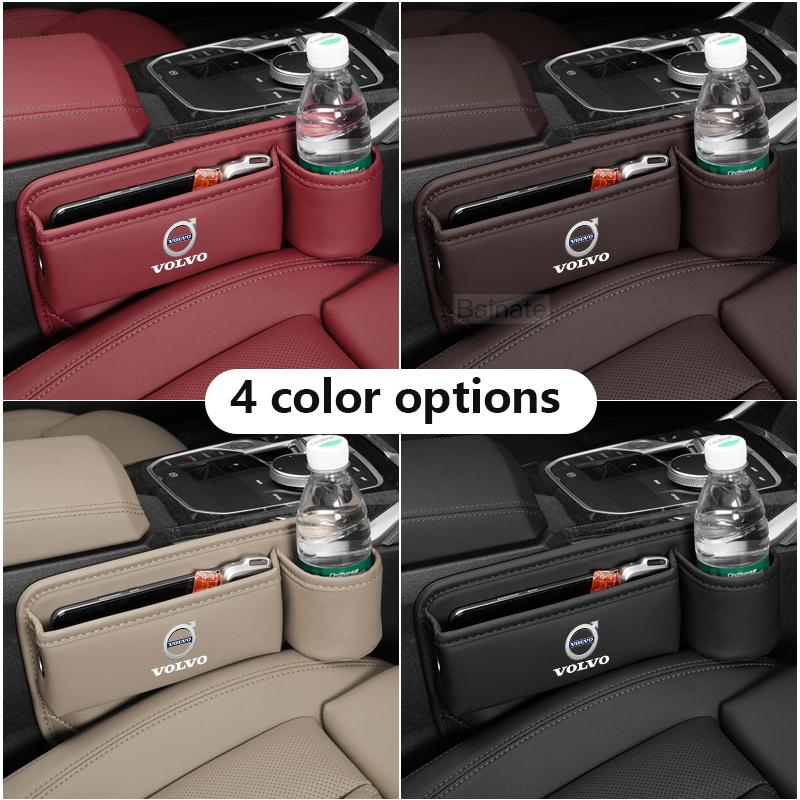 Läder För Volvo Bilstol Glappfyllare Väska Förvaringslåda Mugghållare XC90 XC60 C30 S60 C70 XC40 V40 XC70 V70 V60 S40 V90 S90