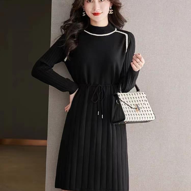 

Нижнее белье Платье для женщин с пальто, средней длины, осенне-зимний стиль, облегающее талию, утягивающее шерстяное трикотажное основание, юбка-свитер, плотная XL